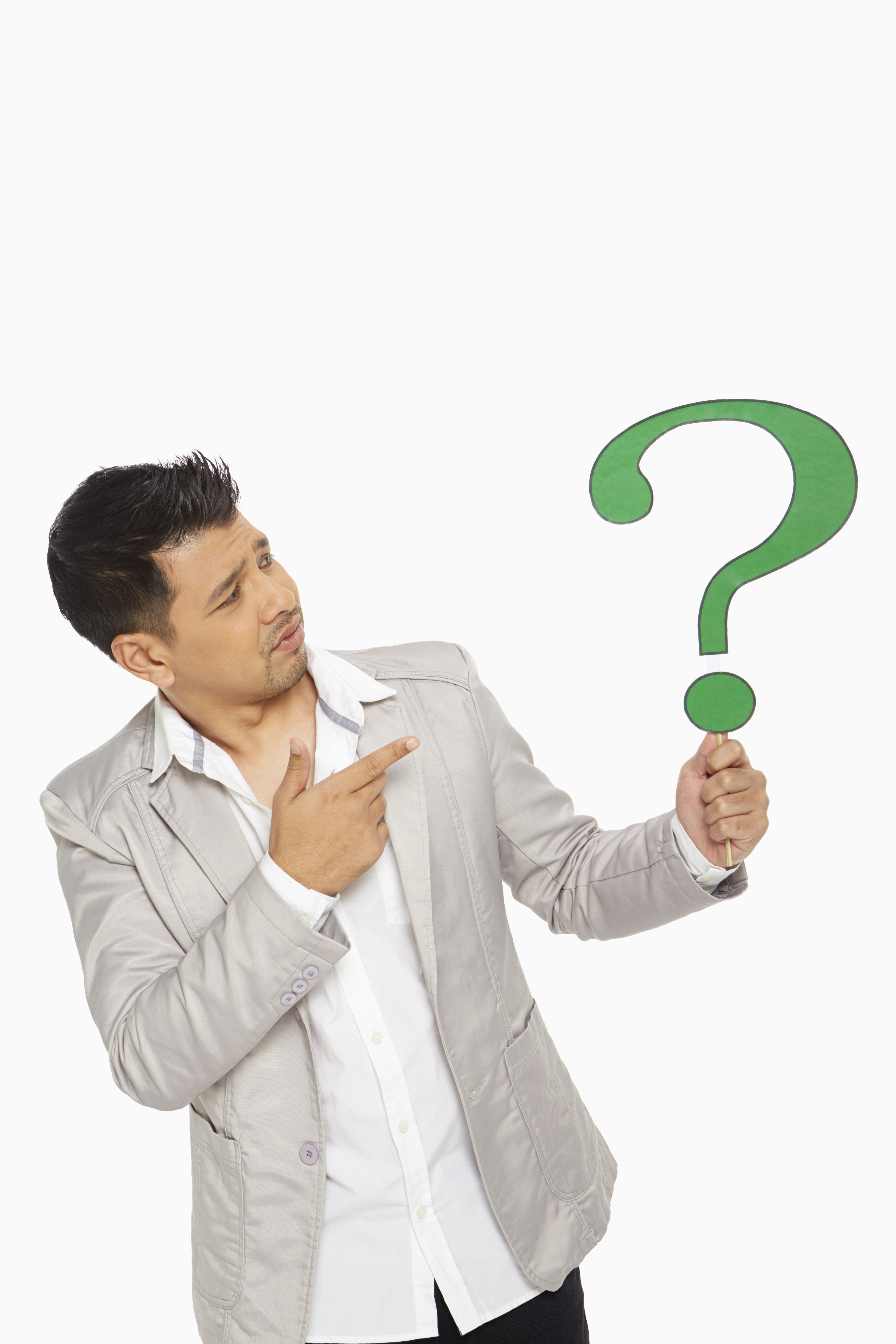 Man holding up a question mark symbol | Perfect Path Blog - Your