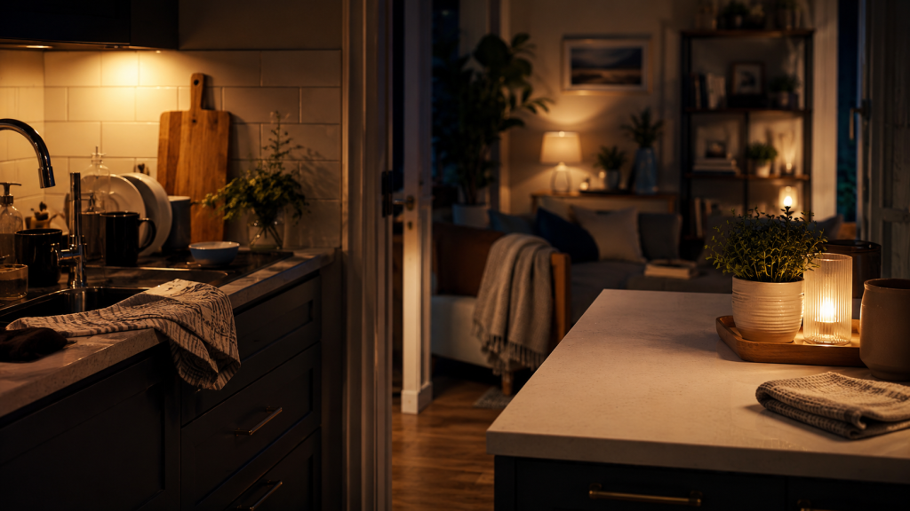 Simple evening routines shown as one small evening reset that makes tomorrow easier
